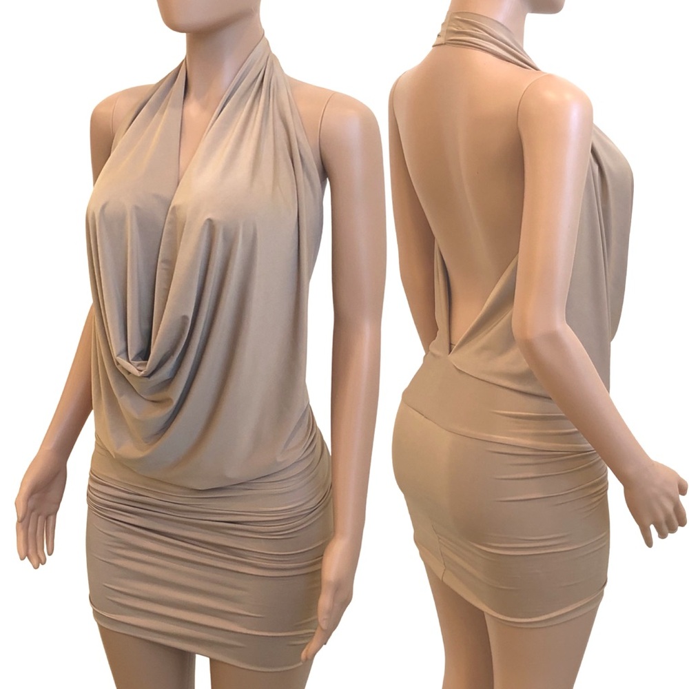 Nude Backless Drape Halter - HandMade in USA